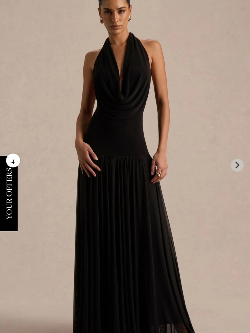Black Halter Maxi Dress - Size 6 - worn once